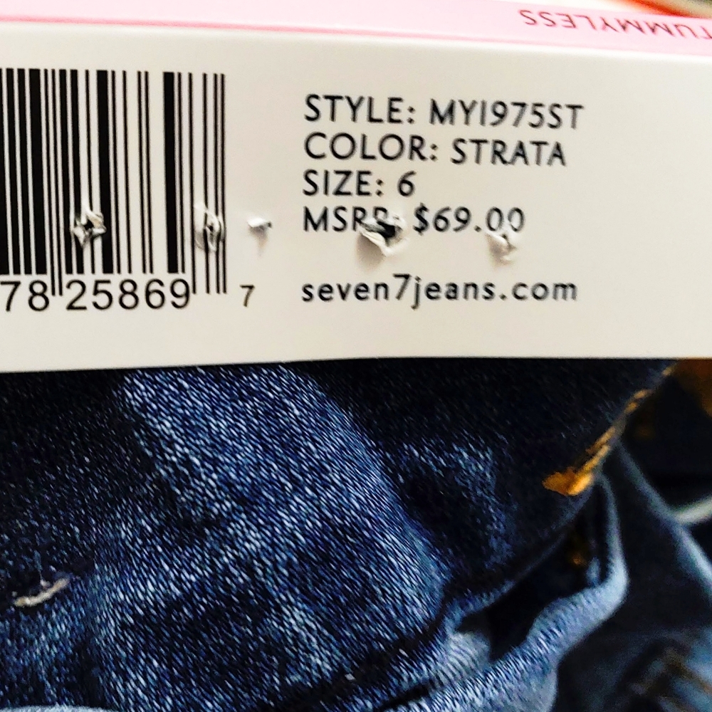 NWT Seven7 Womens 6 Tummyless High Rise Distressed Skinny Jeans - Picture 6 of 6